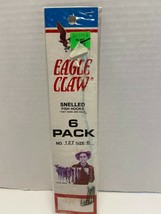 Vintage- Genuine Eagle Claw Snelled Fish Hooks 6 Pack No. 127 Size 6 New! - £2.74 GBP