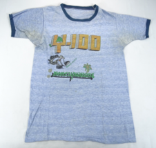 Vintage 70s 80s Y-100 Miami Graphic Blue Ringer T-Shirt Sz M Kickin Boot... - £29.68 GBP