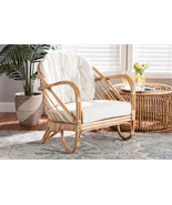 Mathias Natural Brown Antique Rattan Armchair - $9,403.21 MXN