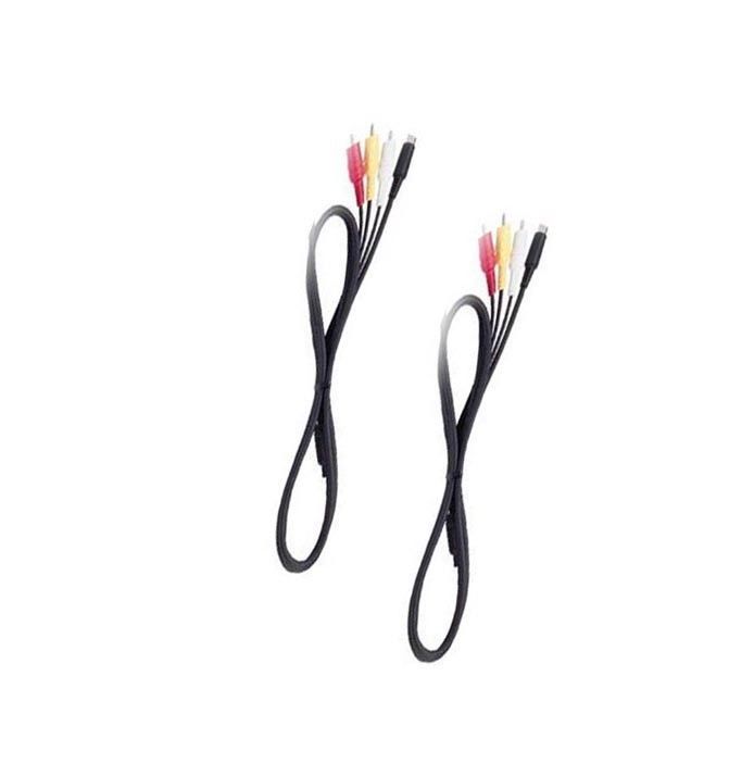 TWO 2X AV Cables for Sony HDR-TD20E HDR-TD20VE HDR-TD30E HDR-TD30VB HDR-TD30VE - £8.32 GBP