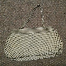 009 Vintage Alumesh Whiting &amp; Davis Bags Metal White Enamel Purse 1940s era - £35.96 GBP