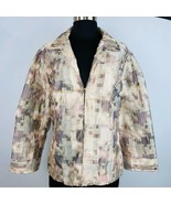 Chico&#39;s Womens 2 M 12 Abstract Print Jacket Blazer Eyehook Closure - $25.19