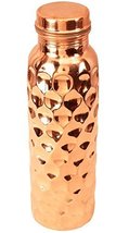Prisha India Craft Copper Bottle, Diamond Hammered Design, Capacity 900 ML (30-o - £27.38 GBP