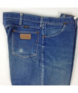 Wrangler 936DEN Blue Jeans Mens Tag Size 38x34  Cowboy Cut Heavy Starched - £11.80 GBP
