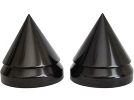 Kawasaki Motorcycle Black Spike Front Axle Nut Caps Covers Aluminum - $26.99