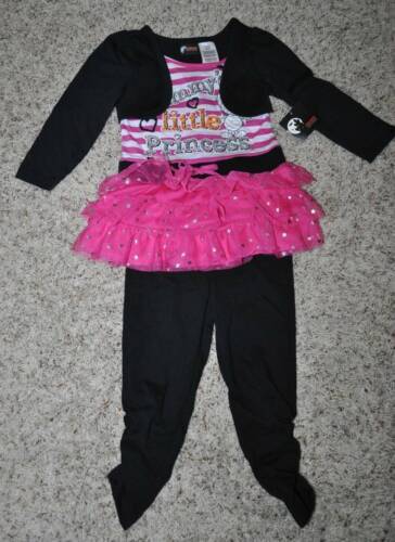 Primary image for Girls Halloween Dress Leggings Girls Mummys Lil Princess Black Pink 2 pc-12 mths