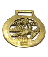 Vintage Horse Solid Brass Harness Medallion Ornament Eagle and Grape - £19.43 GBP