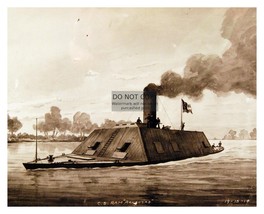 Css Arkansas Confederate Civil War Iron Clad Navy Steam Ship 8X10 Sepia Photo - £8.87 GBP