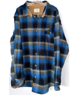 Legendary Whitetails Flannel Shirt Shacket Plaid Blue Corduroy Camp Mens... - £15.15 GBP