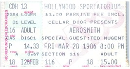 Vintage Aerosmith Ticket Stub March 28 1986 Hollywood Florida - £19.35 GBP