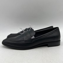A New Day Womens Black Slip On Round Toe Leather Loafer Flats Size 9.5 - £23.64 GBP