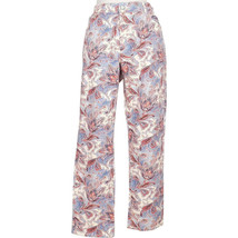 RALPH LAUREN Beige Blue Red Paisley Stretch Modern Straight Ankle Jeans 14 - $59.99