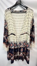Anthropologie Entro Fringed Kimono Cardigan Wrap Cover Up Boho Size Large - £18.75 GBP