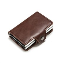  2022 Smart Men Wallet Double Boxes Card Holder Case  Bloc Purse Anti-theft PU L - £49.96 GBP