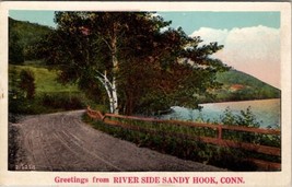 River Side Sandy Hook Connecticut Scenic 1928 to Friendship NY Postcard Z30 - £10.18 GBP