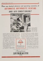 1937 Print Ad Pennsylvania Anthracite Coal Automatic Heating &amp; Air Conditioning - £17.22 GBP