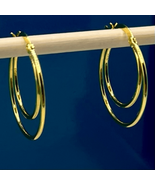 BBH Gold Vermeil Double Hoop Earringd - £38.95 GBP