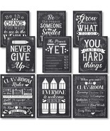 Black &amp; White Chalk Classroom Motivational Posters | Set of 9 | Educatio... - $29.87 CAD
