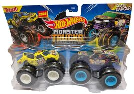 Hot Wheels Monster Trucks Demolition Doubles Totaled vs Crate Danger 2-P... - $14.84