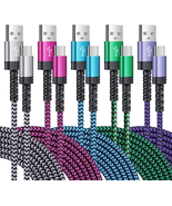 Type C Charging Cable, 5Pack 6FT Braided USB a to USB C Fast Charger Cab... - £24.07 GBP