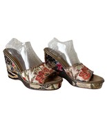 Linea Paolo Floral Patchwork Fabric 4.5&quot; Wedge Heel Slides - Women&#39;s Siz... - £17.22 GBP