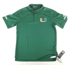 Miami Hurricanes NCAA Adidas Coach Raglan Sleeve Mens Polo M Green Clima... - $27.71
