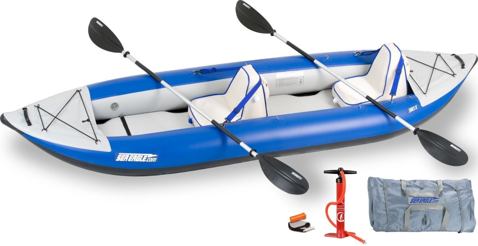 Sea Eagle 380X Deluxe Explorer Package Inflatable Kayak Class 4 Rapids Self Bail - £789.37 GBP