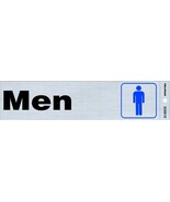 Men DOOR Symbol SIGN Adhesive Silver Aluminum Mens Rest Room 2x8&quot; Hillma... - $31.33 CAD