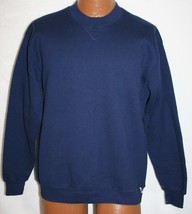 Vintage 80s Russell Athletic Dark Blue Blank 50/50 Sweatshirt L Vtg Made In Usa - £19.43 GBP