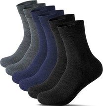 Begrily Super Soft Men&#39;s Dress Socks Cotton Classic Lightweight 6 Pack 10-13 - £10.64 GBP