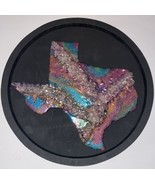 RARE Glitter Texas Geode Wall Art Magenta Turquoise  Orange Resin Framed... - $120.54