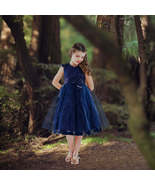 Laura Lace Dress - Navy Blue - £45.02 GBP