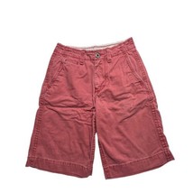 American Eagle Shorts Mens Red/Pink 26 Longer Length Chino Zip Pockets Cotton - £14.91 GBP