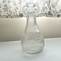 White House Vinegar Crackle Glass Floral Design Double Handled Bottle 650 Patent - £9.51 GBP
