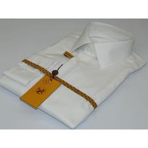 Mens ENZO Egyptian Soft Cotton Dress Shirt Barrel Cuff Wrinkle Free 61101 White image 10
