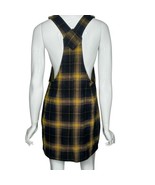 Ultra Flirt Plaid Jumper Navy Yellow Mini Dress Women’s Large - $19.79