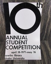 VTG 70&#39;s Drake University 10th Annual Student Competition Cardboard Poster  - £14.86 GBP