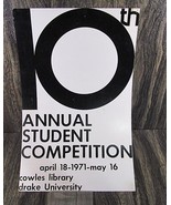 VTG 70&#39;s Drake University 10th Annual Student Competition Cardboard Poster  - £14.86 GBP