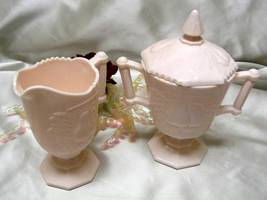 3512 Jeannette Shell Pink Baltimore Pear Cream/Sugar Set - £36.19 GBP