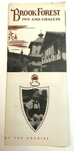 Vtg 1940s Brook Forest Inn and Chalets Diecut Advertising Brochure Everg... - $28.66