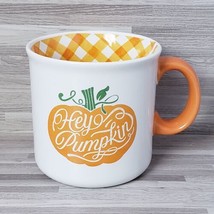 Hey Pumpkin White Orange 16 oz. Stoneware Coffee Mug Cup - $16.17