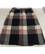 Blue plaid tartan look large square pattern lined side pocket VTG skirt - $19.75
