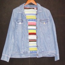 Denim Jean Jacket Sweater Lined Womens SMALL Coat Agapo - £22.51 GBP