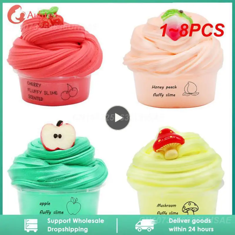 1~8PCS STOCK]60ml Fruit Cake Fluffy Floam Kids Modeling Clay Toys Polymer Safe - £13.05 GBP+