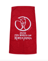 Vintage 2002 World Cup Soccer Korea Japan Spell Out Beach Towel Red Terr... - $48.46