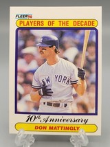 1990 Don Mattingly Fleer Baseball Card #626 Players of the Decade - £2.57 GBP