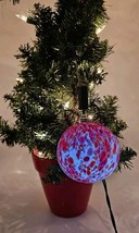 Loominocity Lighted Art Glass Christmas Ball Red Ornament Tested And Works - $29.69