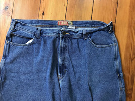 Berne Apparel Mens Medium Wash Wide Leg Denim Blue Carpenter Jeans 42x30 42 - £23.53 GBP