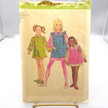 Vintage Sewing PATTERN Simplicity 9843, Childs and Girls 1971 Dress and ... - $9.75