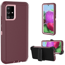 For Samsung S20 FE Heavy Duty Case W/Clip Holster MAROON/PINK - $8.56